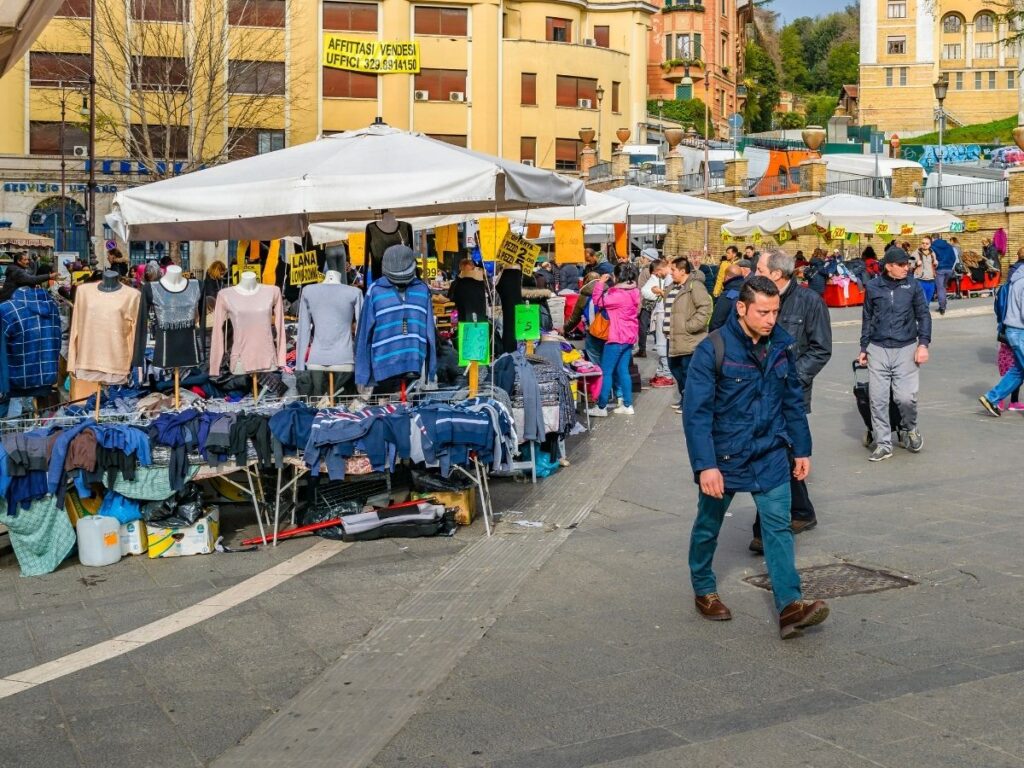 Local shop in Rome with signs written only in Italian