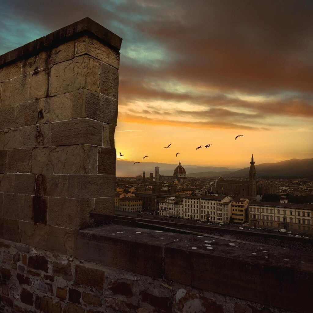 Historic Tower of San Niccolò with panoramic Florence view