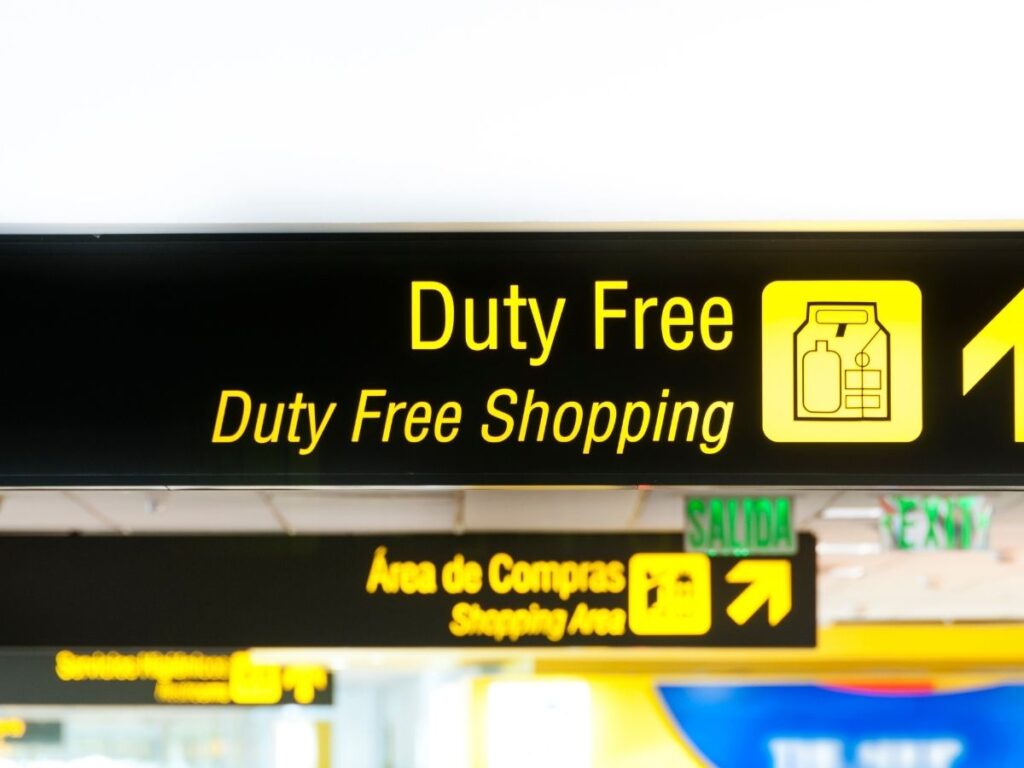 duty-free shopping area