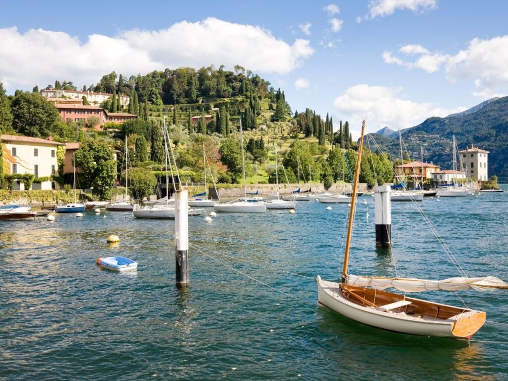 Fishing boats in Pescallo village near Bellagio, Lake Como