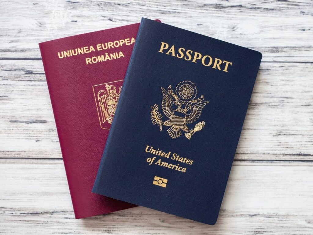 A flat lay of a passports