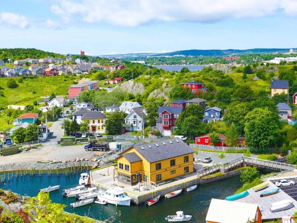 Colorful houses along the waterfront in St. John’s, Newfoundland, Canada