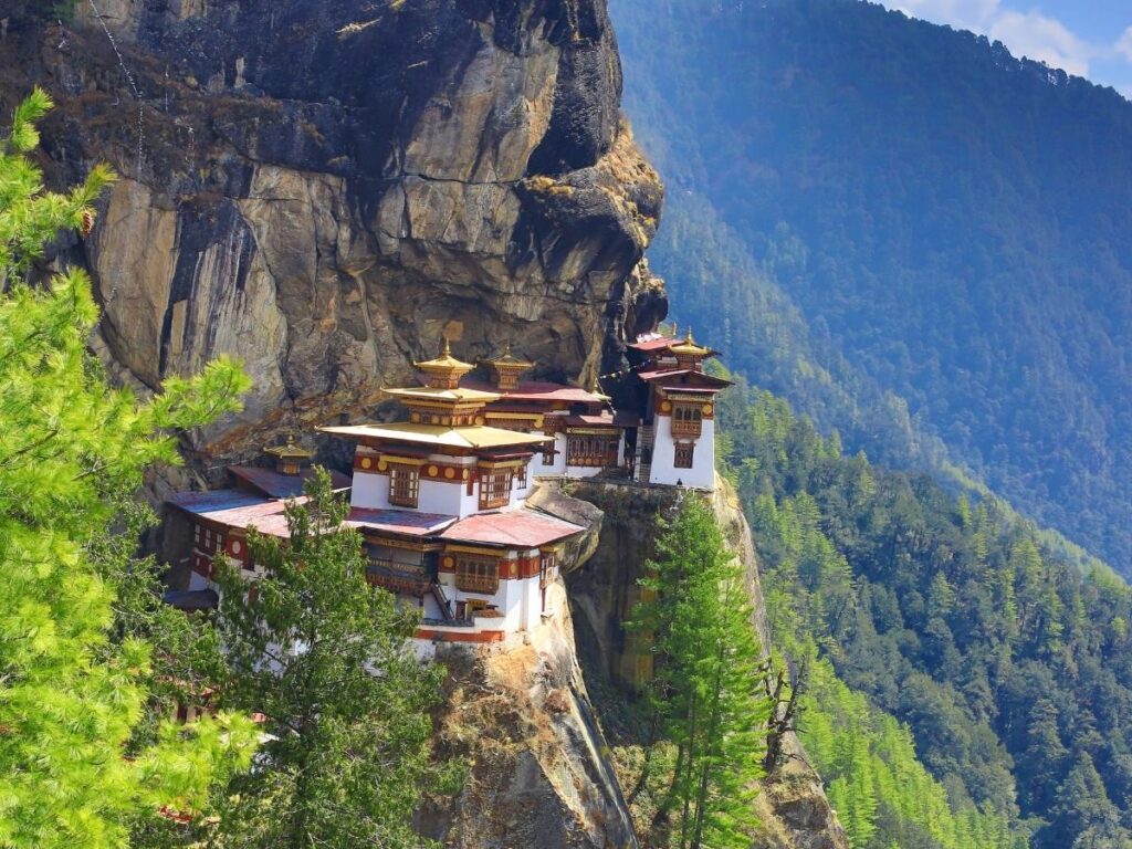 Tiger’s Nest Monastery perched on a cliff in Bhutan