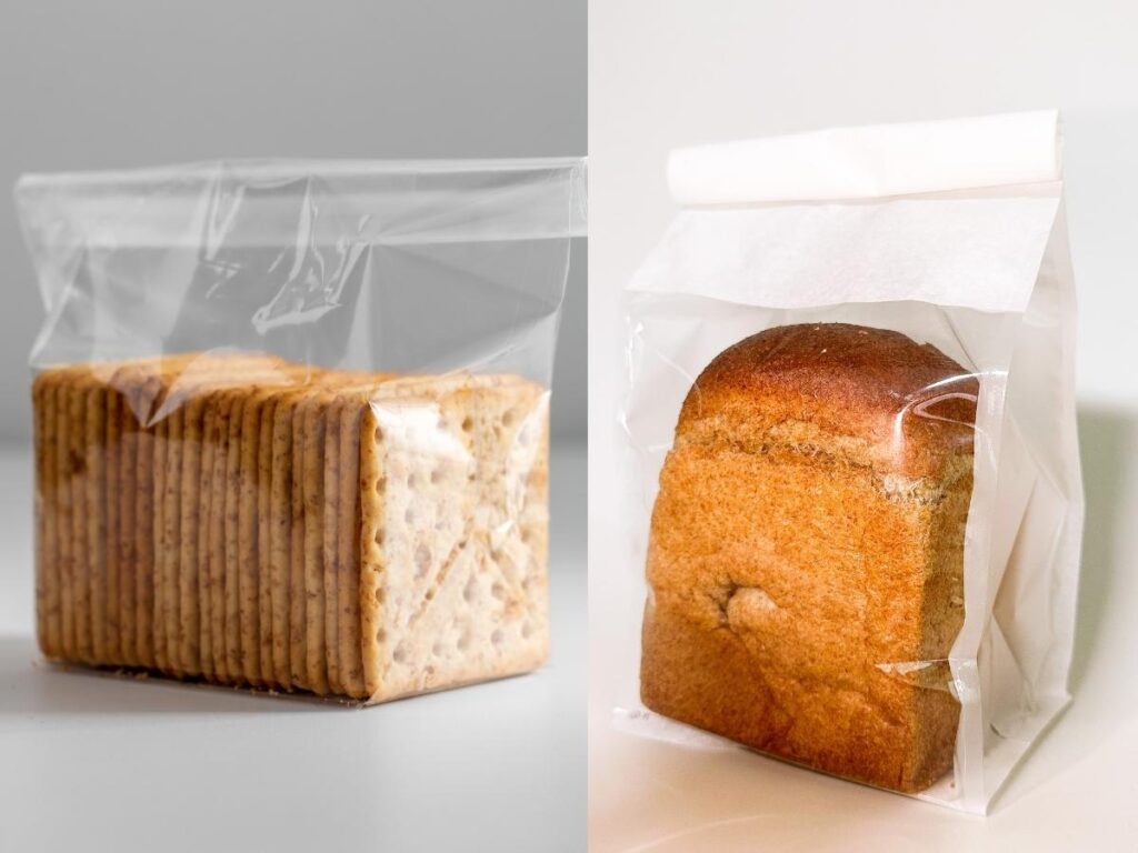 snacks and food items in transparent bags