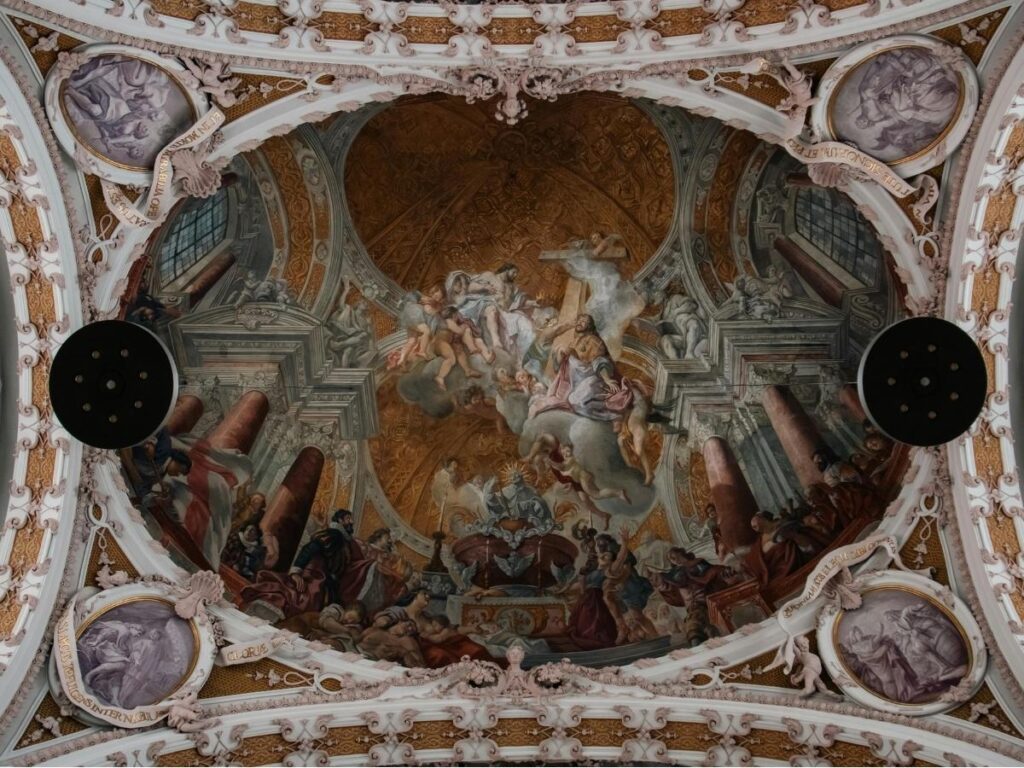Frescoed ceiling inside Castello Orsini-Odescalchi, Bracciano.