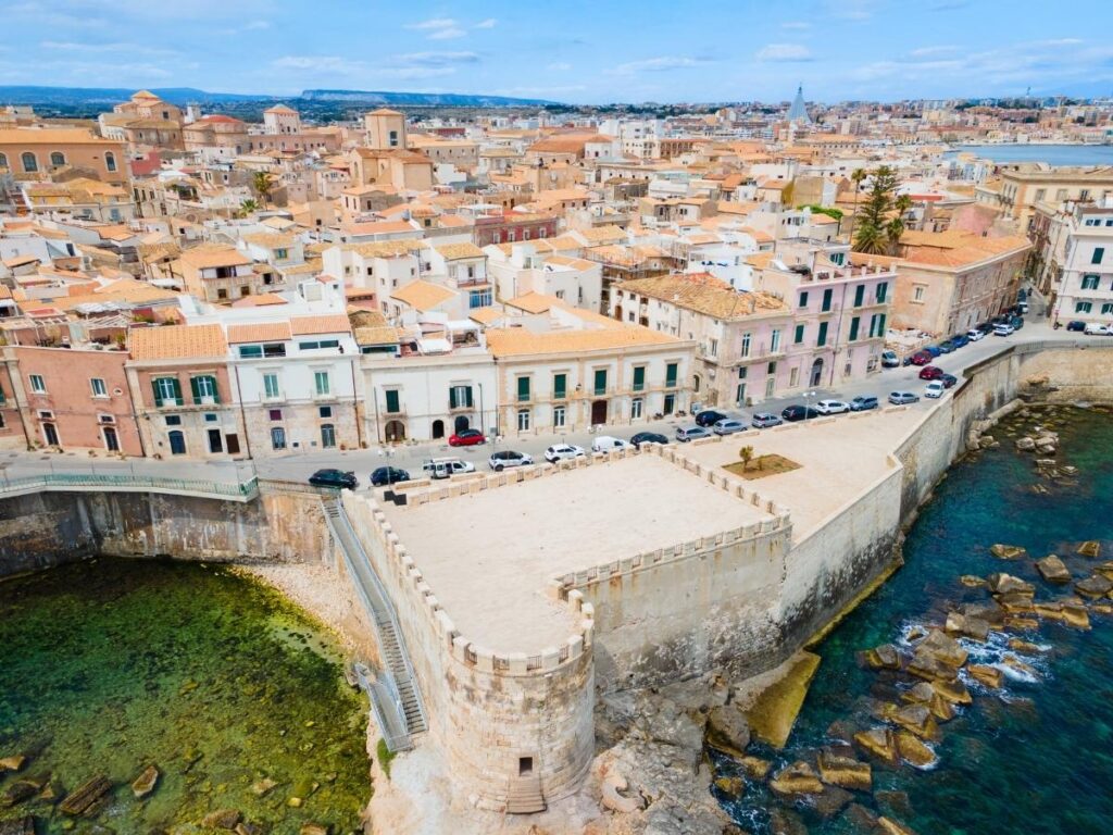 Belvedere viewpoint at Capo Vaticano with turquoise coves below