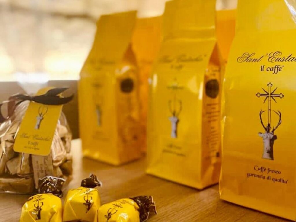 Gianduiotti chocolates displayed in a Turin chocolate shop
