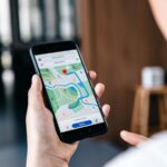 Smartphone screen showing Google Maps