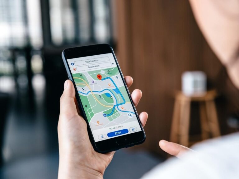 Smartphone screen showing Google Maps
