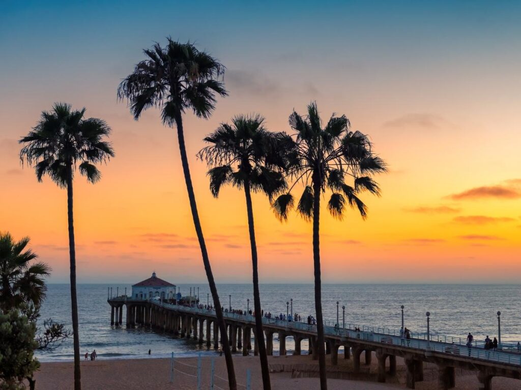 Sunset in a Los Angeles Pier