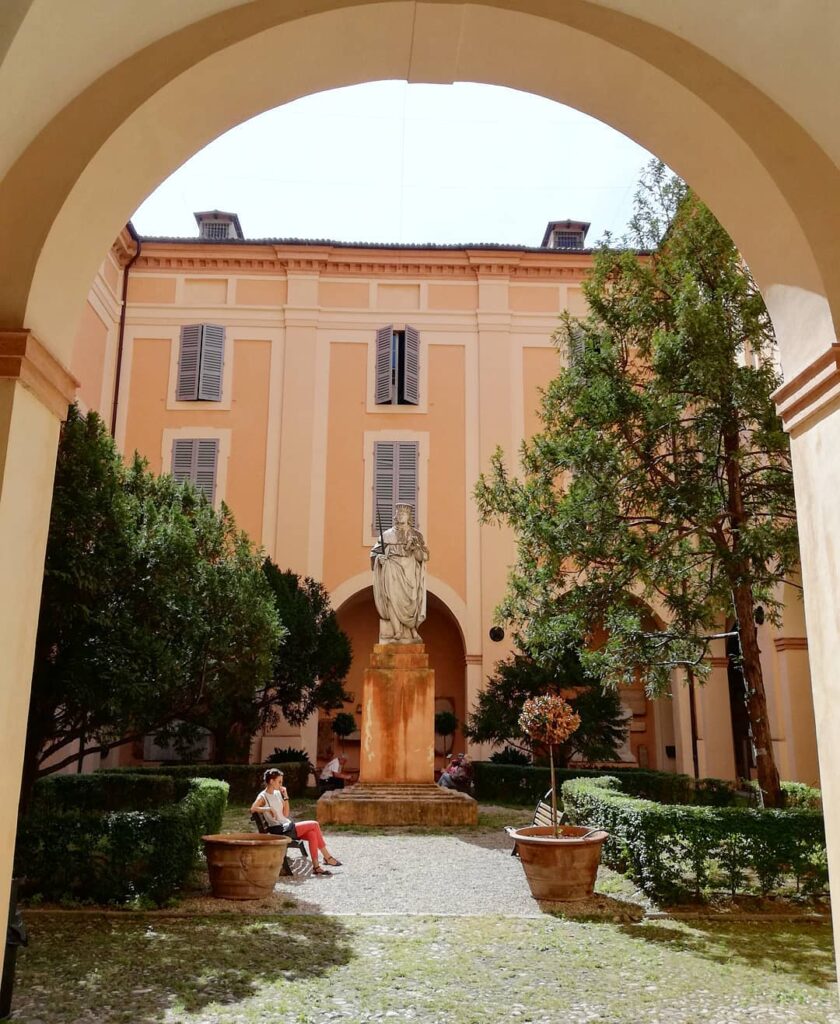A peaceful corridor inside Palazzo dei Musei in Modena