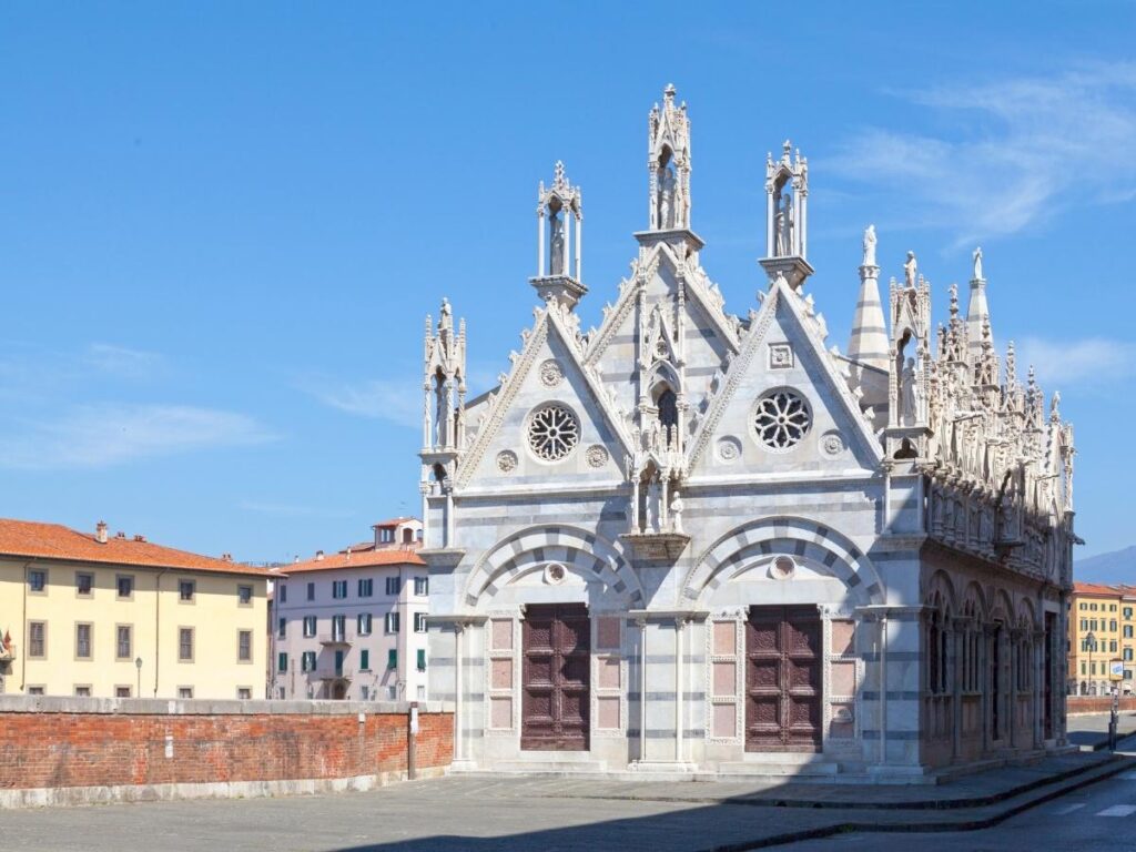 Small Gothic church of Santa Maria della Spina on the banks of the Arno.