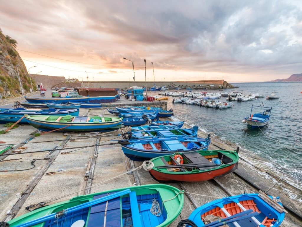 Chianalea quarter in Scilla with stone houses rising from the water