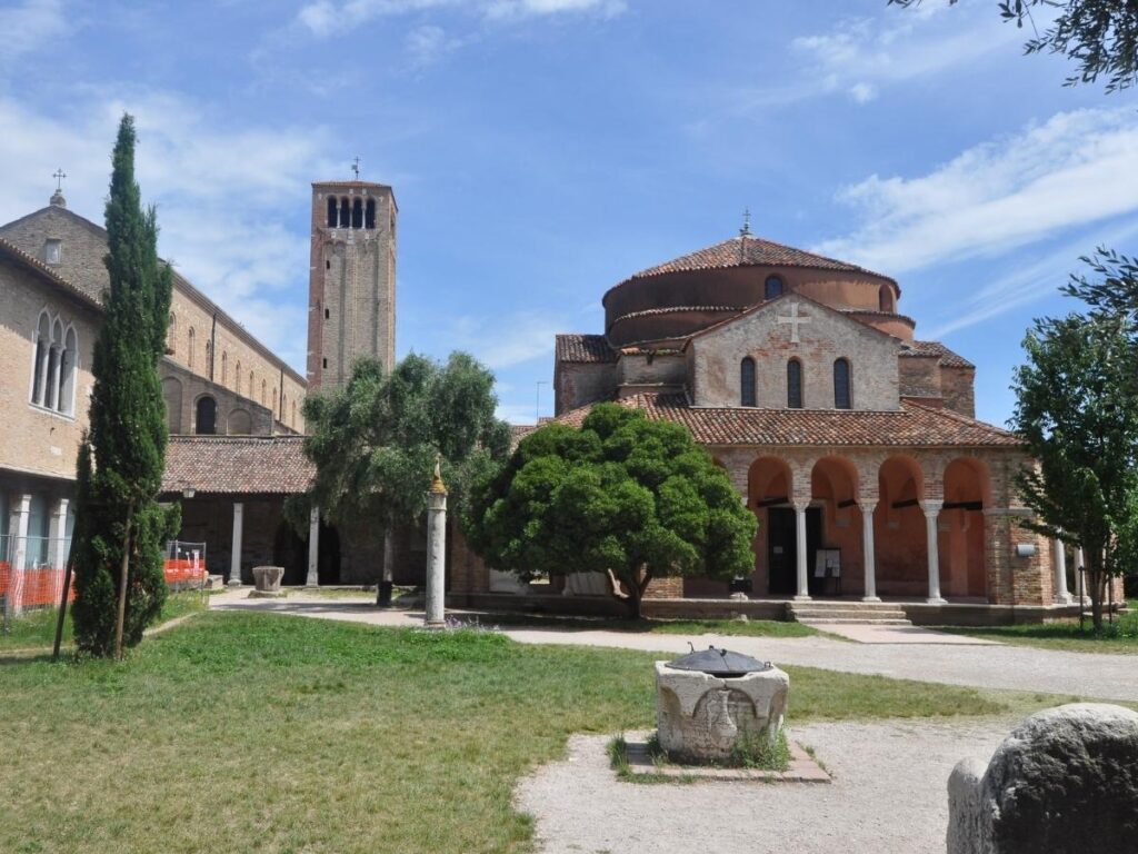 Ancient mosaics inside the cathedral of Torcello island