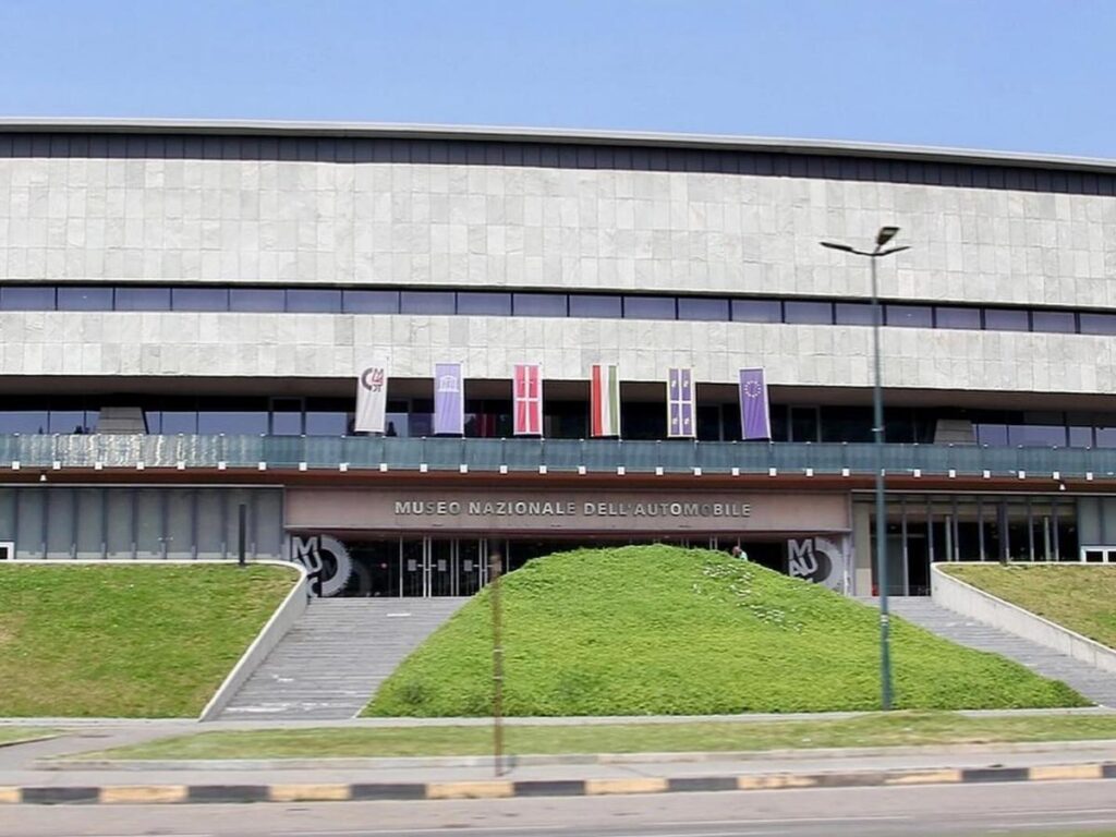 Fiat model on display inside Museo Nazionale dell’Automobile.