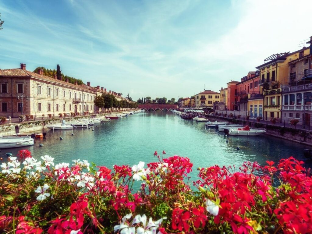 Boats in the harbour at Bardolino, a short day trip from Lazise on Lake Garda