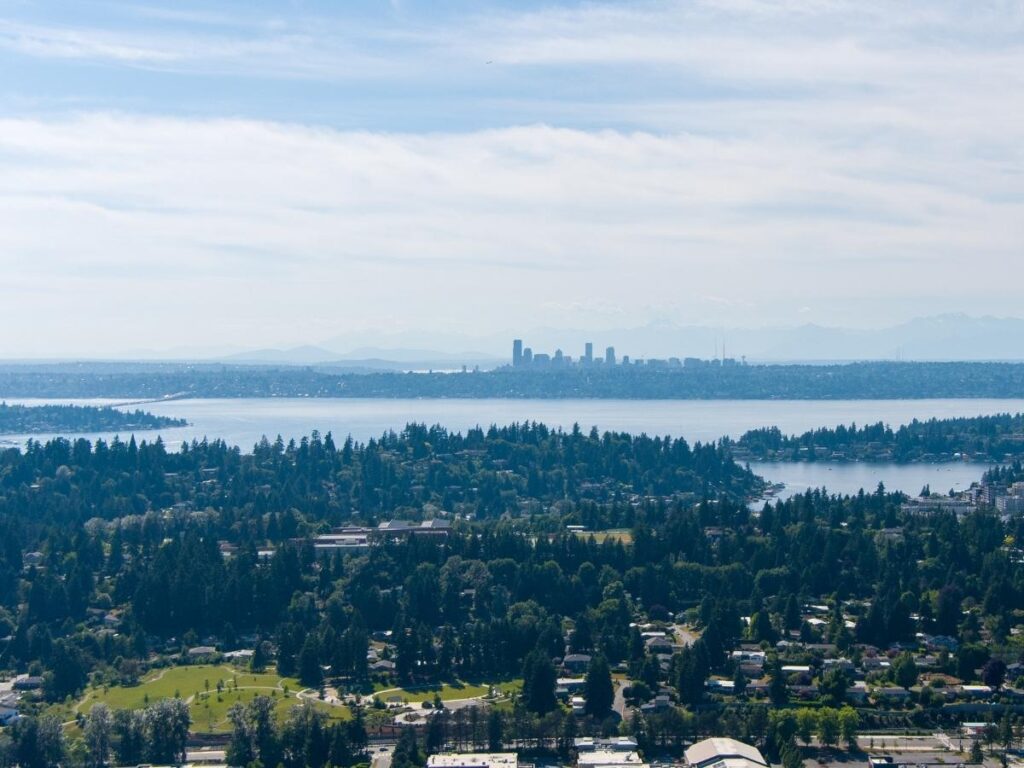 View from Bellevue Syrene terrace overlooking the Bay of Naples during aperitivo time.