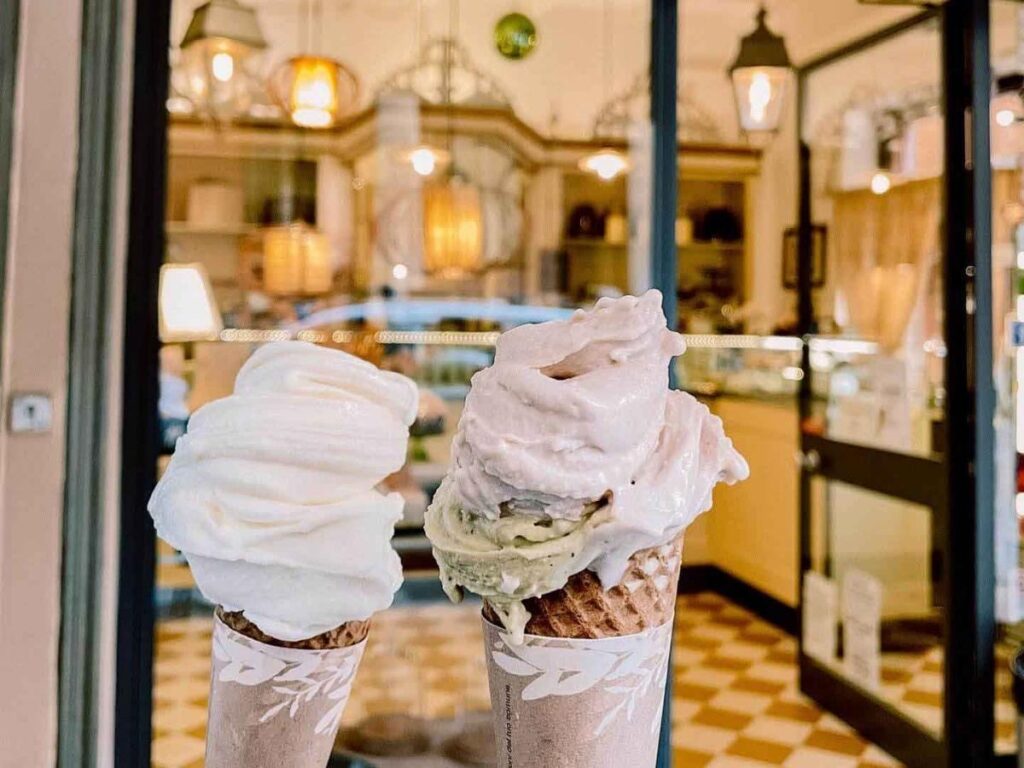 Scoops of gelato at Cremeria Santo Stefano, Bologna”