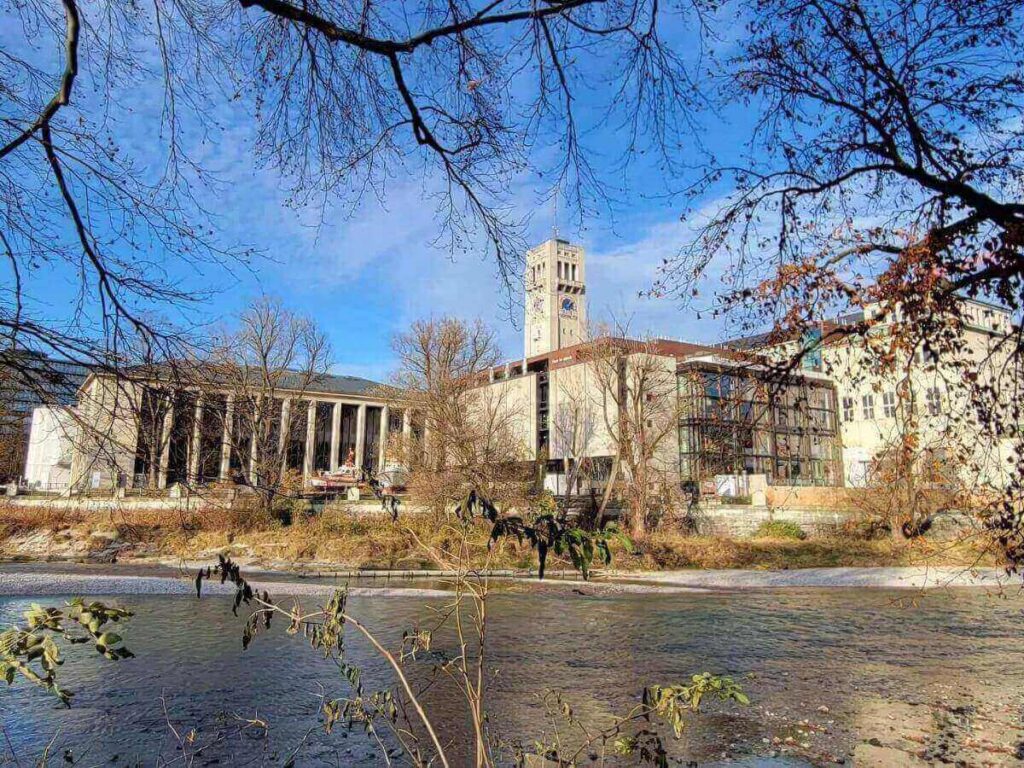 Interactive science exhibit at the Deutsches Museum with visitors