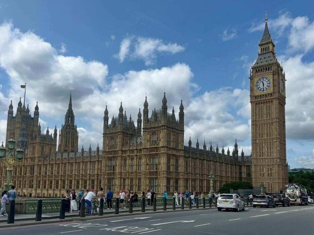 Best Things to Do in London — 1–5 Day Itinerary’ featuring Big Ben and the London Eye at dusk.”