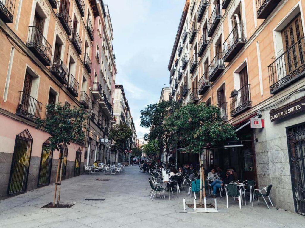 Street art and cafés in Malasaña, Madrid’s creative neighborhood