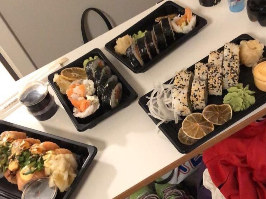 Close-up seafood platter with local fish and shellfish served near Ålesund harbour