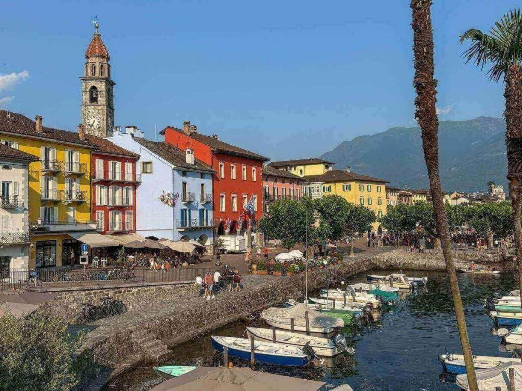 Baroque façade of Casa Serodine in Ascona’s historic centre.