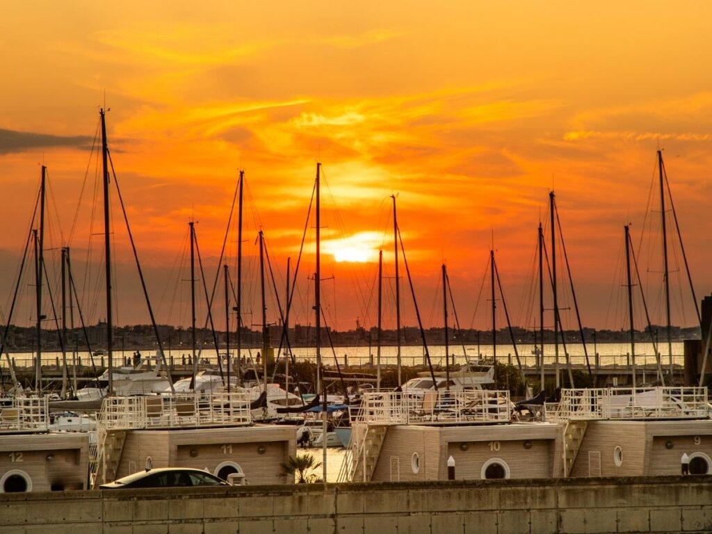 Golden hour light over the Mediterranean coastline as seen from Èze Village.