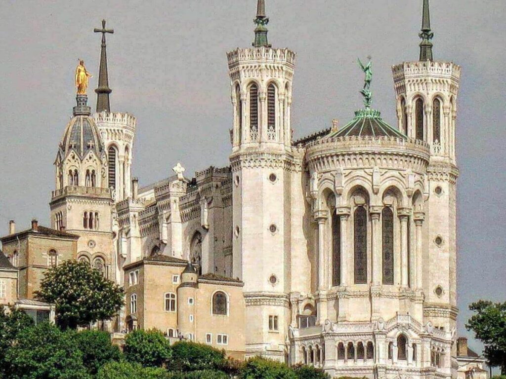 Panoramic view of Lyon from the terrace of the Basilica of Notre-Dame de Fourvière