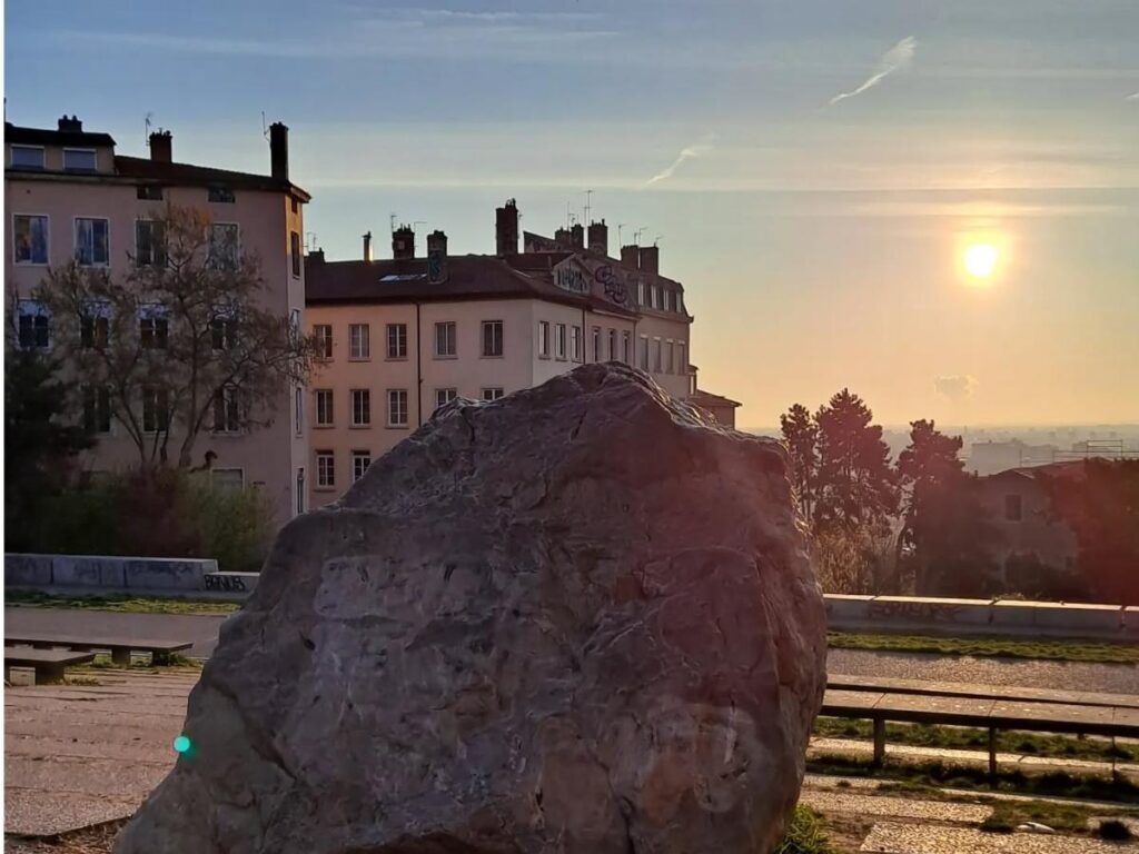 View over Lyon from the Gros Caillou viewpoint in Croix-Rousse.
