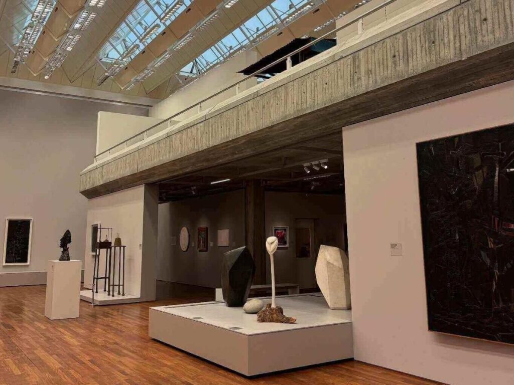 Interior gallery hall of Kunsthaus Zurich with modern art displays
