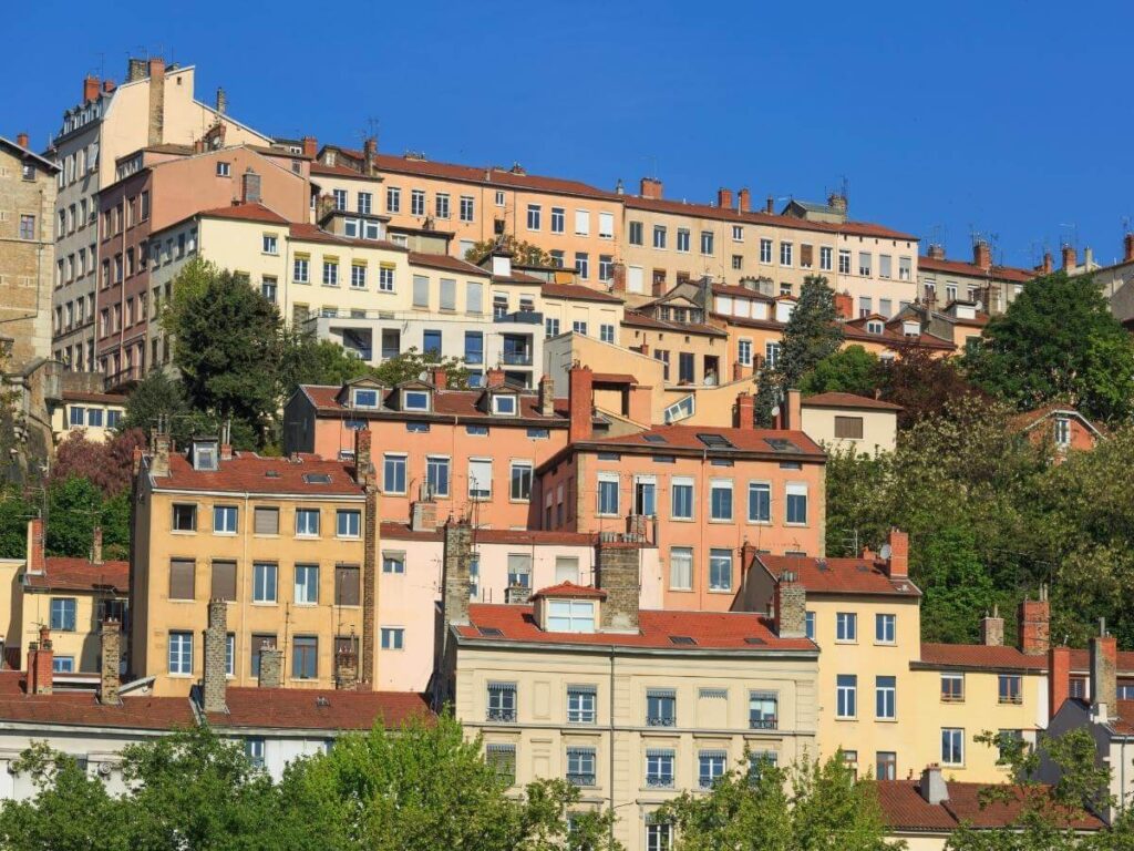 The Mur des Canuts mural in Lyon’s Croix-Rousse neighbourhood on a sunny day