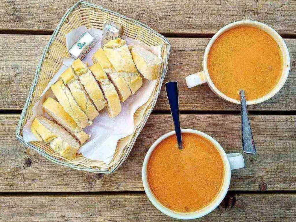Warm fish soup served at Sægreifinn (The Sea Baron) by the harbour in Reykjavík