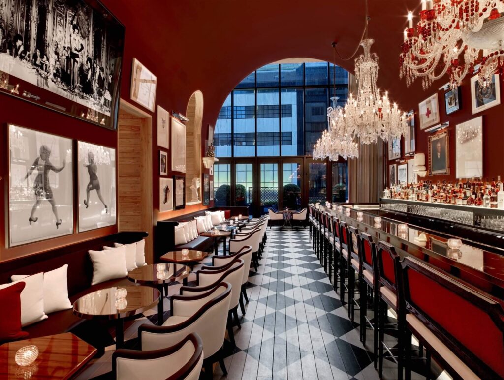Dining area of Baccarat Hotel NYC