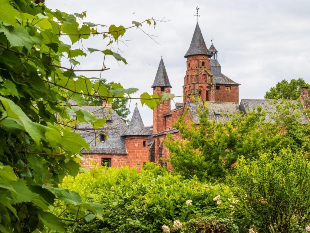Red sandstone houses and medieval architecture in Collonges-la-Rouge Dordogne France