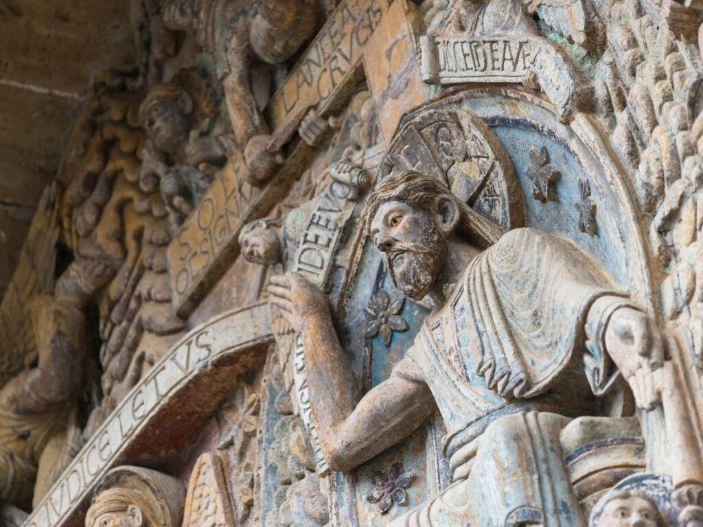 Romanesque Abbey Church of Sainte-Foy in Conques medieval village Aveyron