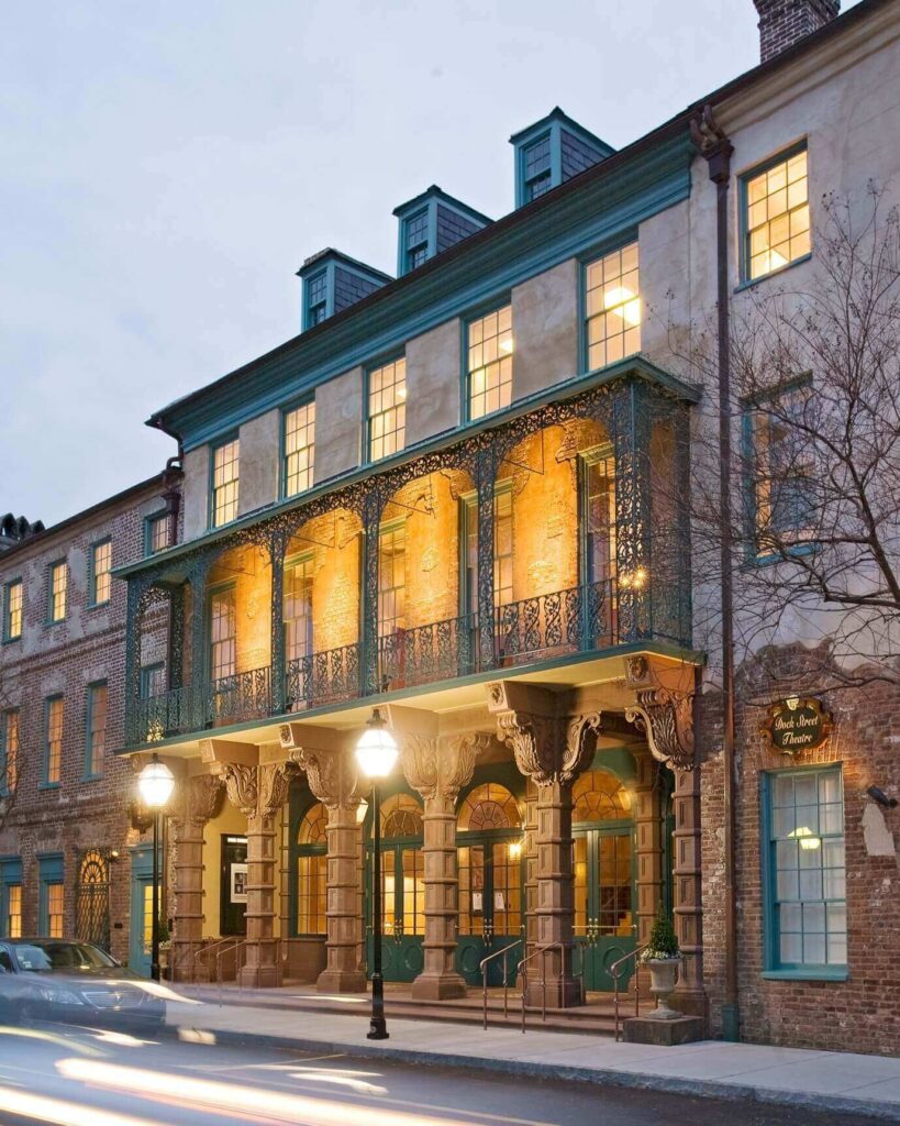 Dock Street Theatre historic red brick building in Charleston South Carolina