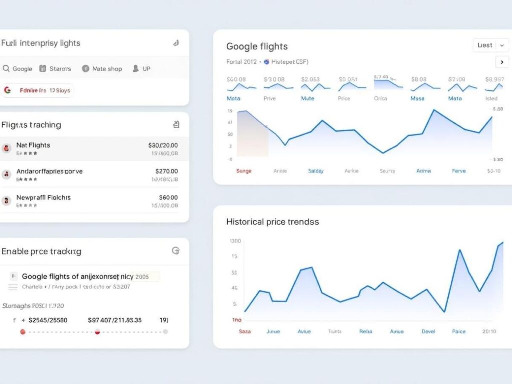 Google Flights calendar view showing cheapest flight dates and price tracking feature