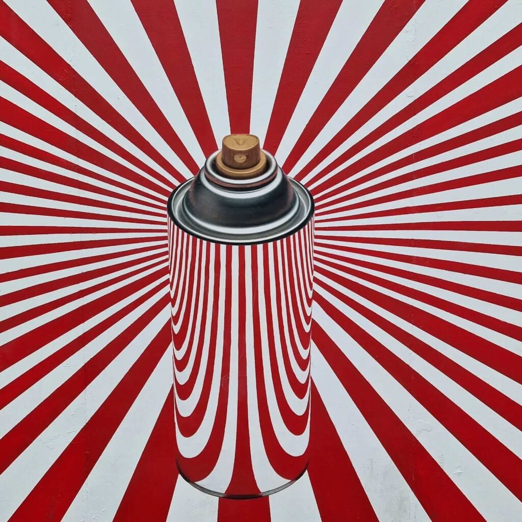 Colorful street art mural along Melrose Avenue in Los Angeles