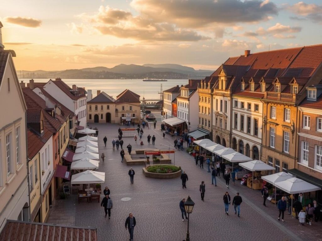 Market square with colorful half-timbered houses in Miltenberg, Germany