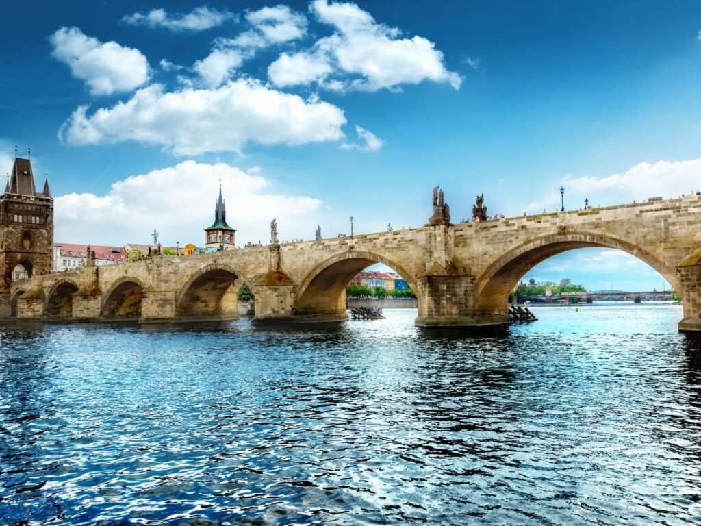 Charles Bridge and Prague Castle in Old Town Prague Czech Republic