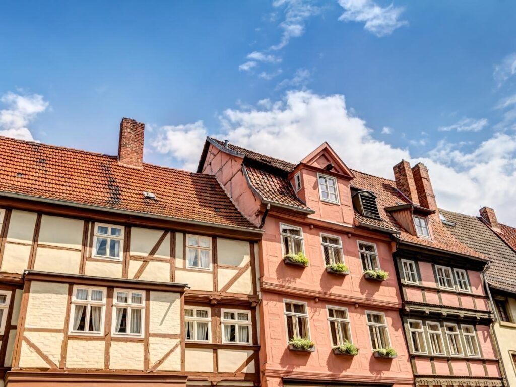 Medieval half-timbered houses in UNESCO World Heritage town Quedlinburg, Germany