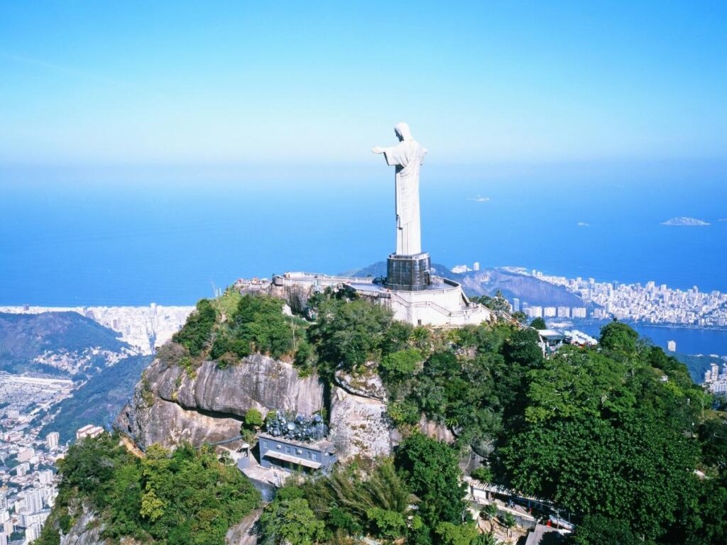 Christ the Redeemer statue overlooking Rio de Janeiro Brazil