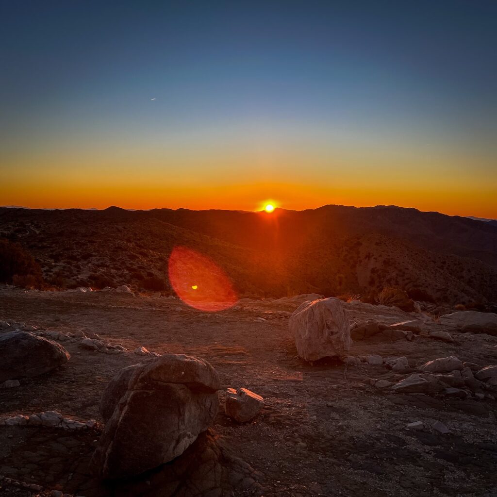 Sunrise colors illuminating the San Jacinto Mountains above Palm Springs