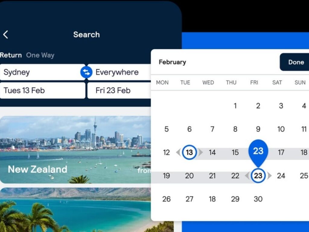Skyscanner search interface showing everywhere destination option with price map