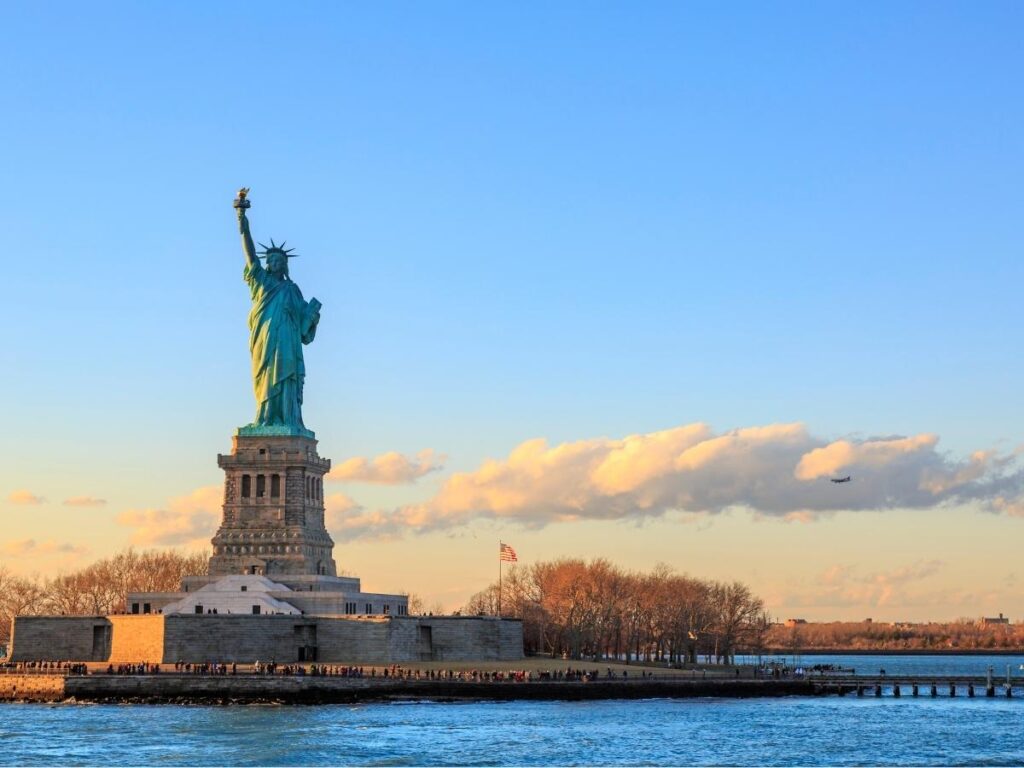 Statue of Liberty on Liberty Island in New York Harbor