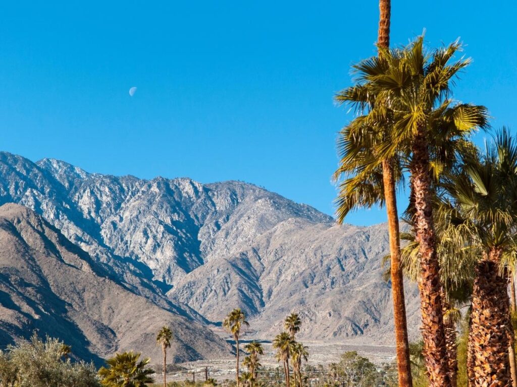 Sunrise over the San Jacinto Mountains in Palm Springs California