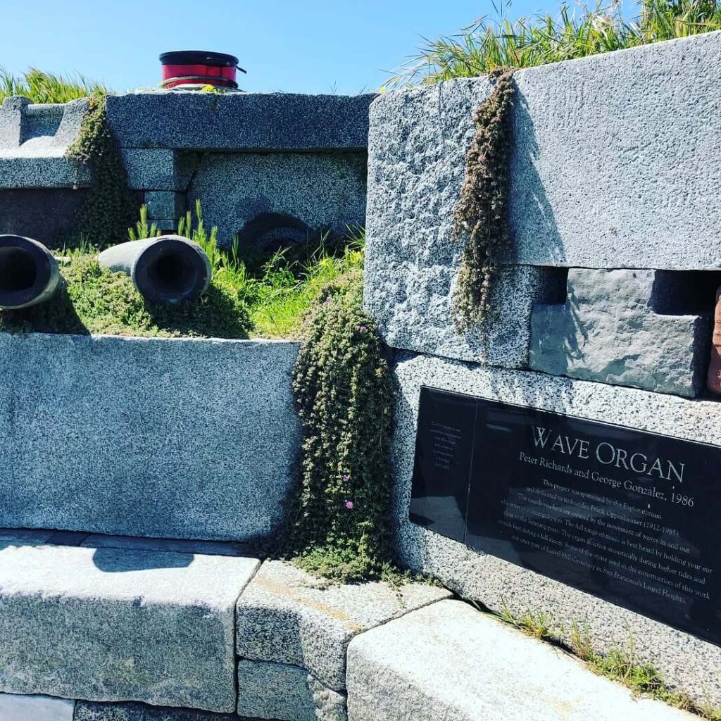 Wave Organ stone sculpture on the waterfront in the Marina District