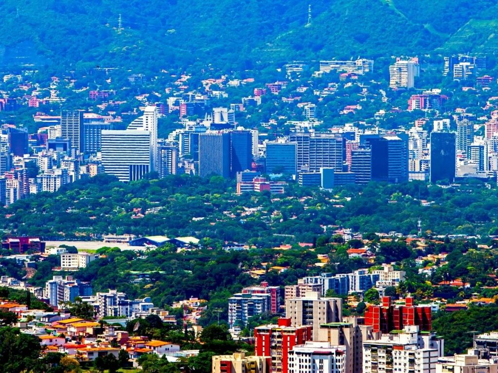 Caracas cityscape with Avila mountain in background