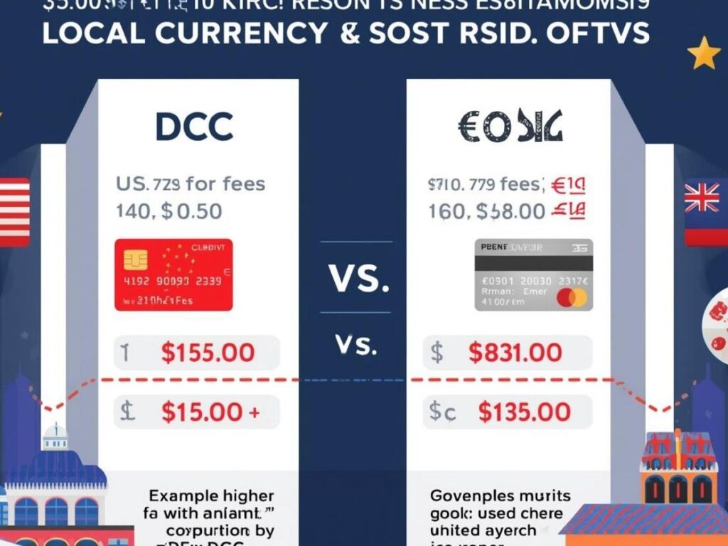  Infographic comparing DCC vs local currency costs for American travelers in Europe